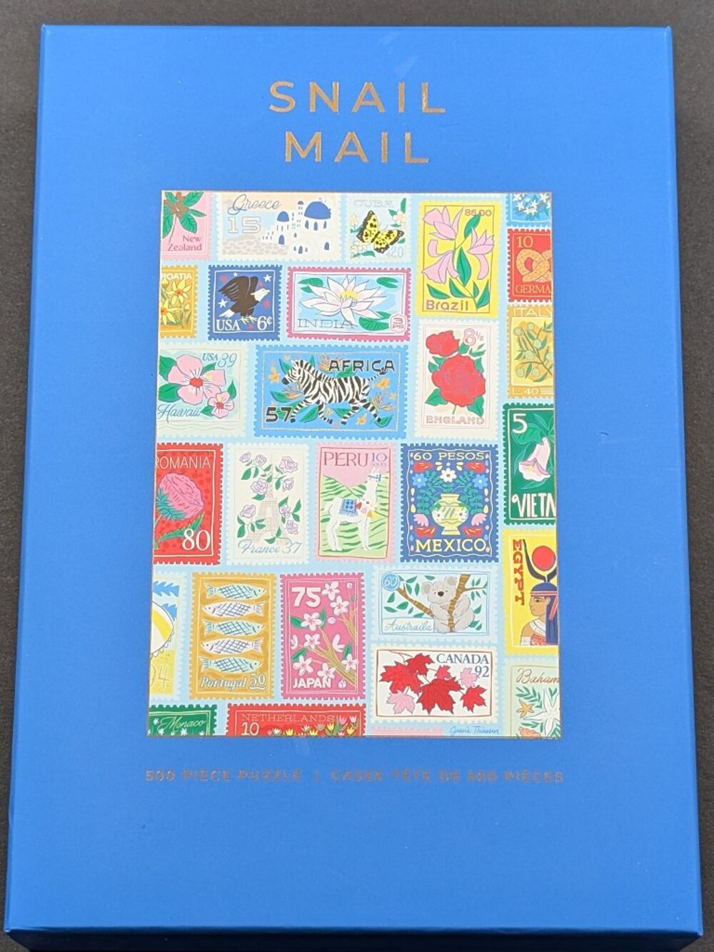 HOBBRY Snail Mail 500 Piece Postage Stamp Jigsaw Puzzle